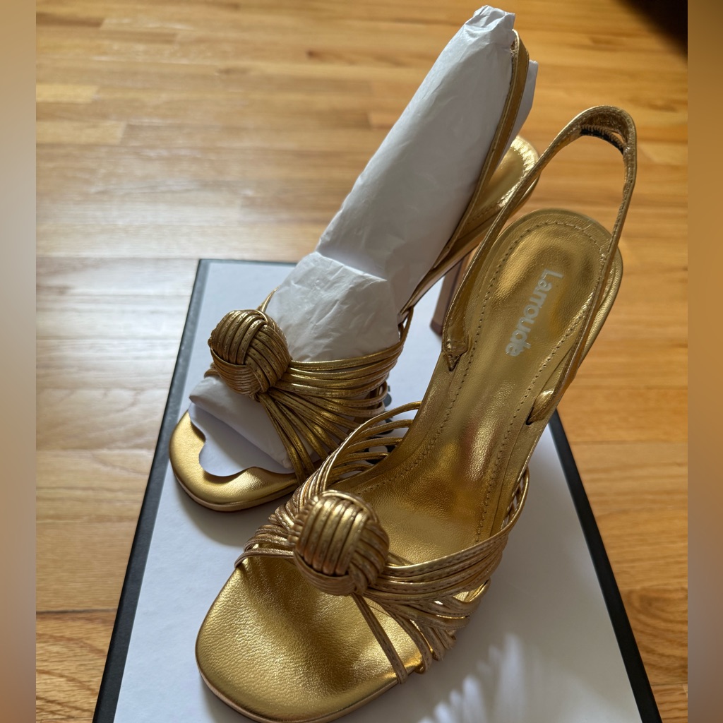 Larroude Valerie Slingback Metallic Gold